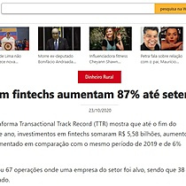 Investimentos em fintechs aumentam 87% at setembro, diz pesquisa